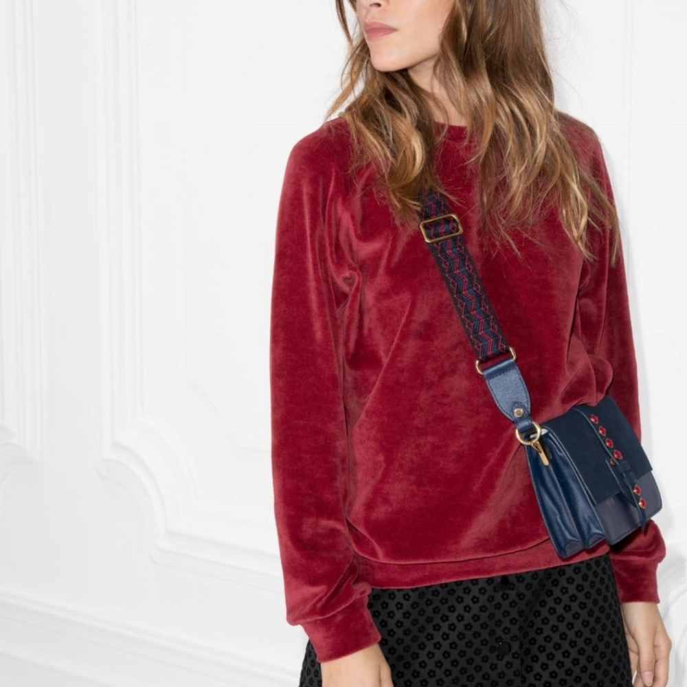 & Other Stories Red Velvet Sweatshirt